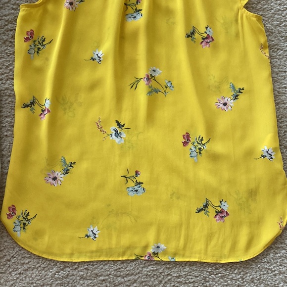 LOFT Yellow Floral Sleeveless Blouse - Picture 8 of 8